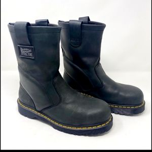 [Doc Martens] Steel Toe Leather Moto Pull On Boots